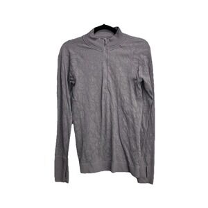 Lululemon Restless Long Sleeve Shirts Women's‎ 8 Gray Half Zip Pullover Stretch
